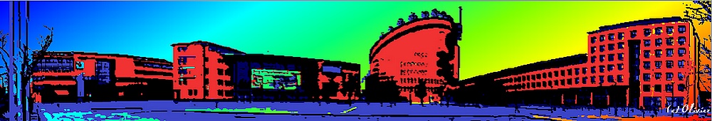 panoramique de La place des droits de l homme et du citoyen: la place des droits de l homme et du citoyen - V 2 - Roy Lichtenstein